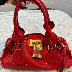 Chloé red leather purse